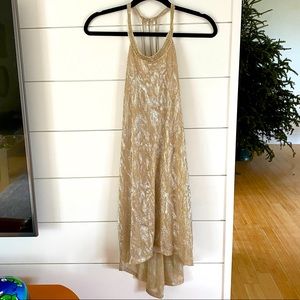 Metallic (champagne and silver) cocktail dress
